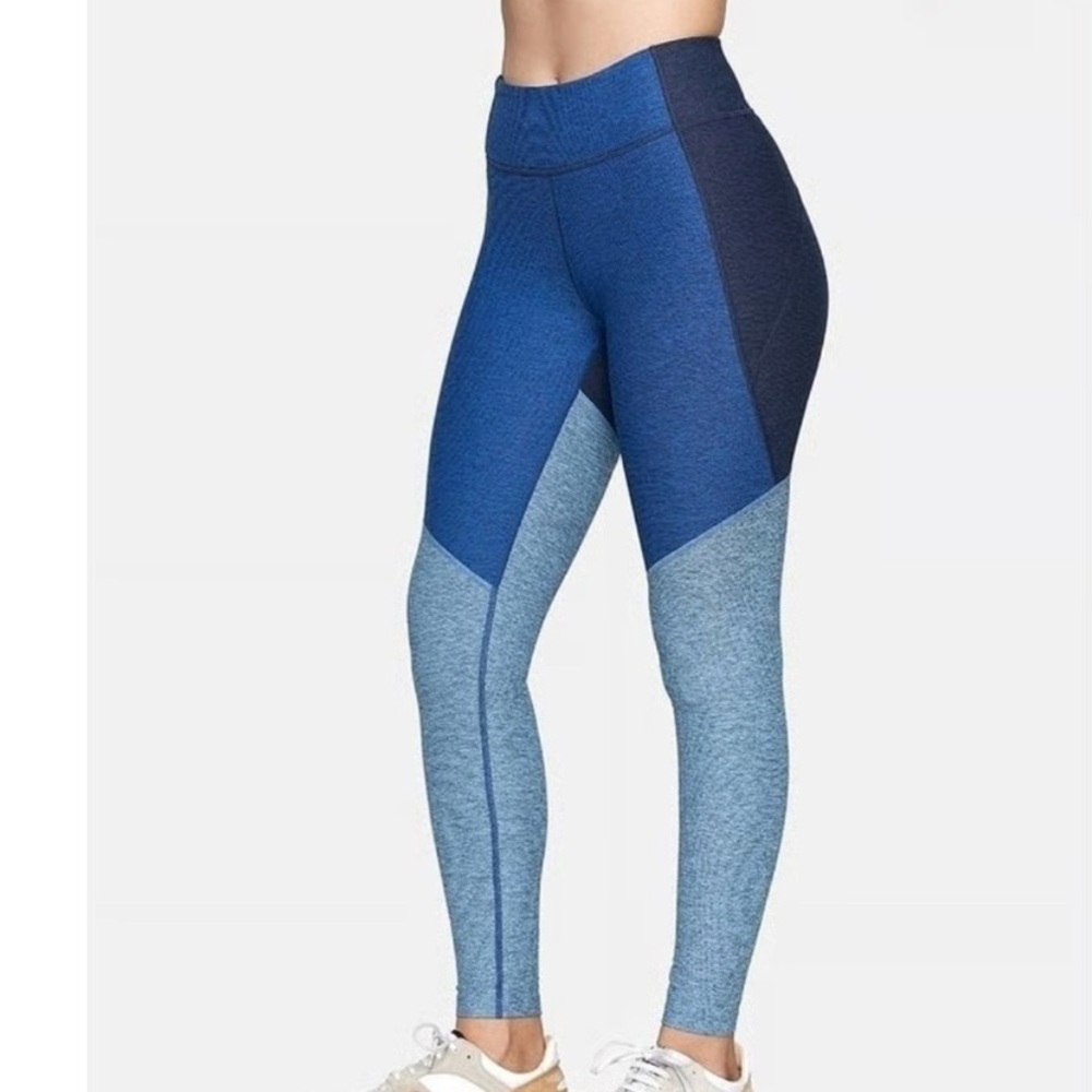 Outdoor Voices Blue Colorblock High-Rise Leggings